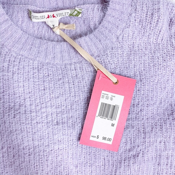 CHELSEA & VIOLET Lavender Ruffle Sleeve Sweater - Picture 5 of 8